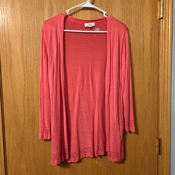LOFT Sweaters - Loft Lace Trimmed Cardigan